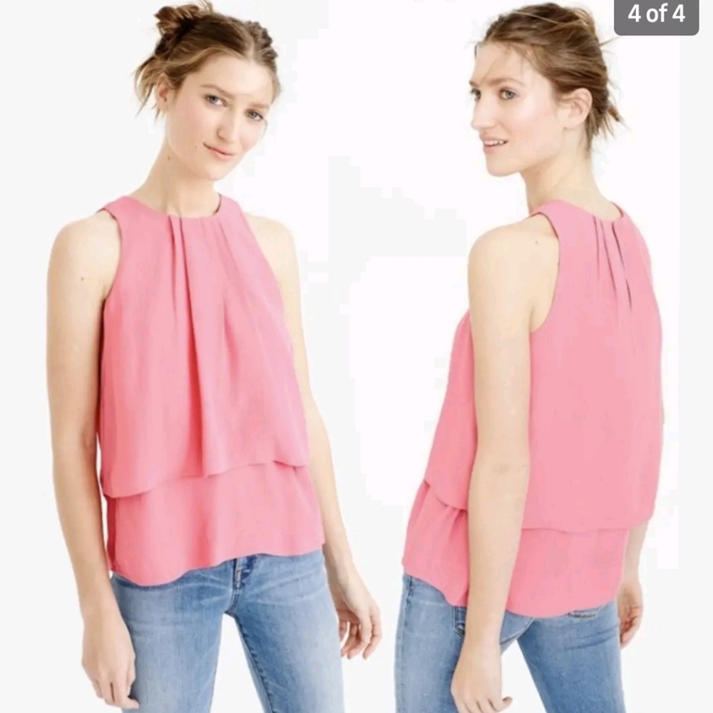 J Crew S6 Tired Sleveless Blouse Light Purple - Picture 1 of 6